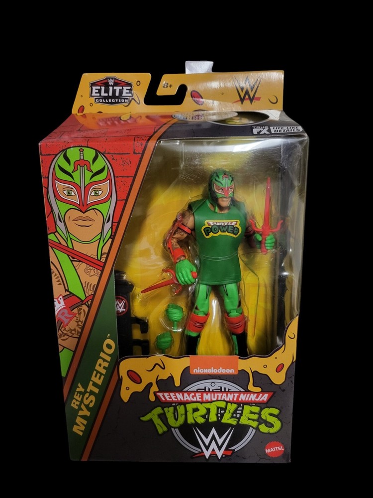 WWE Elite Collection Rey Mysterio Raphael Nickelodeon TMNT Ninja Turtles IN HAND