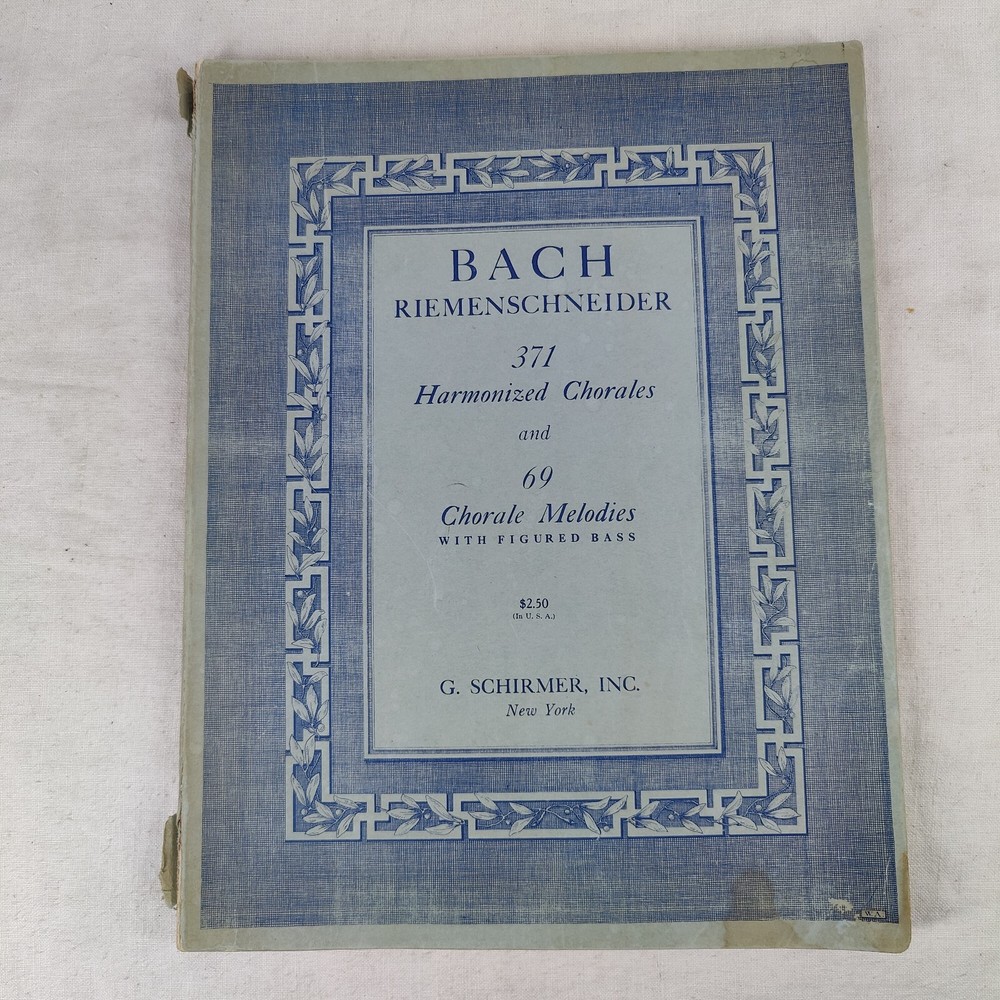 1939 Schirmer's Classics Bach Riemenschneider Harmonized Chorales and Melodies