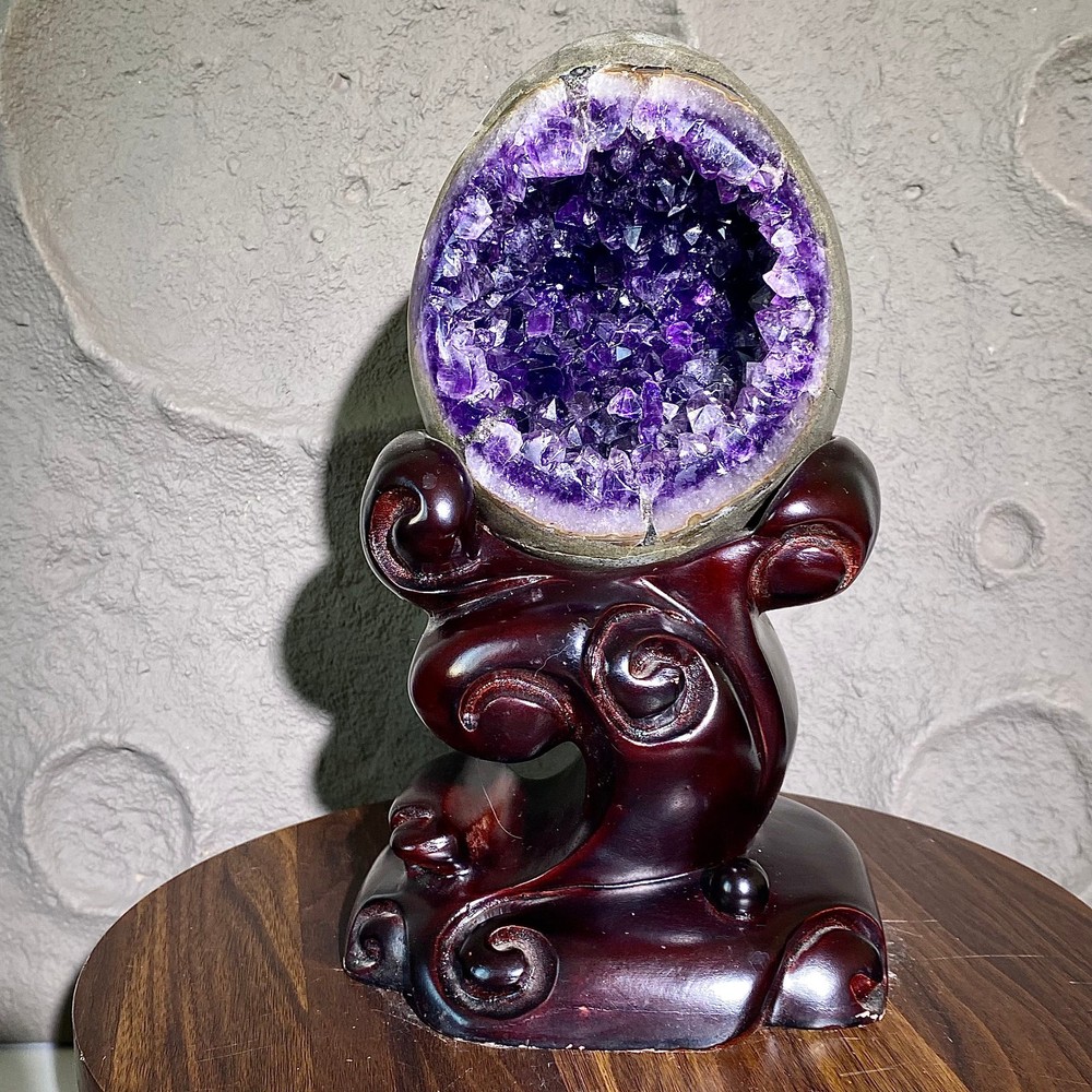 amethyst Crystal Dragon Egg - Geode Opening, Natural Crystal Cave - 7.7LB