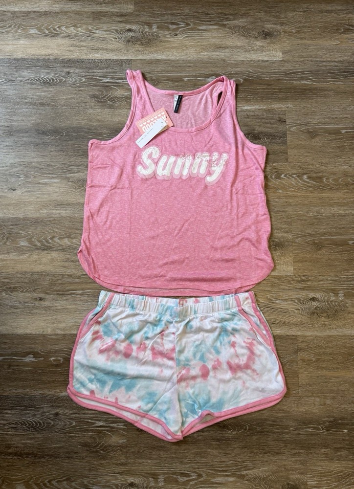 Jaclyn Intimates Tie Dye Pajamas Shorts Set Large New