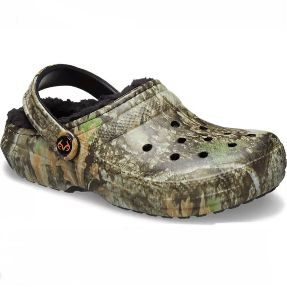 CROCS RealTree APX Classic Camo Faux Fur Lined Clogs Mens Size 8 - Womens 10 NEW