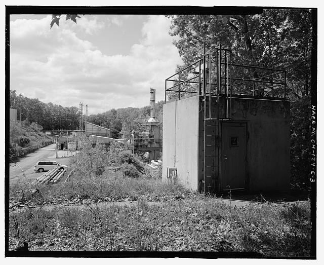 3. Context view of observation blockhouse, looking north at south elevation