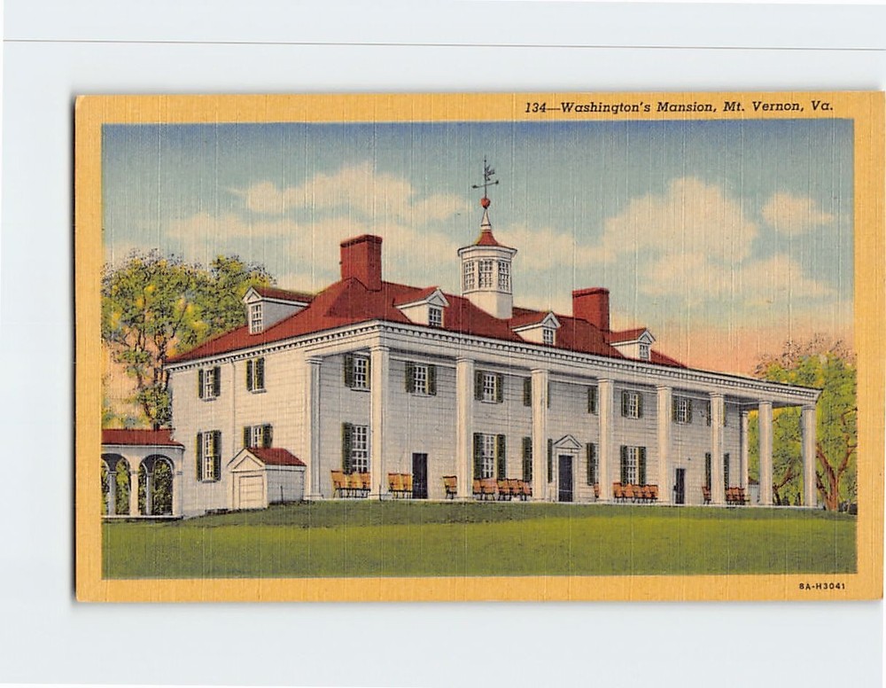 Postcard Washington's Mansion Mt. Vernon Virginia USA