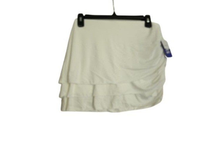 NEW JoyLab Tiered Active Skort Built-In Shorts Ruched White S Tennis Pickleball