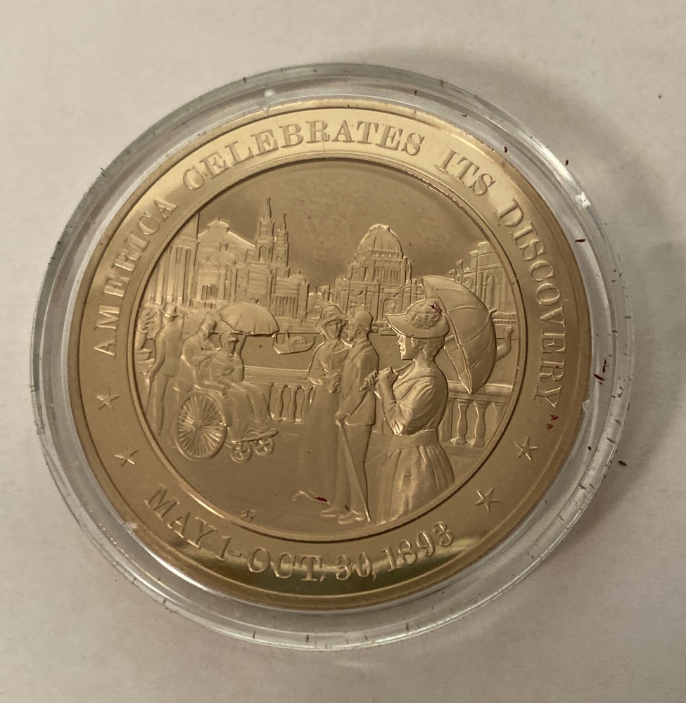 1893 America Celebrates Its Discovery Mint Solid Bronze Commemorative Coin