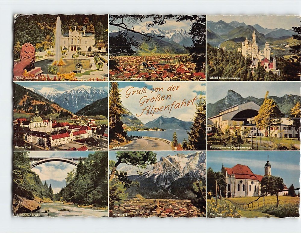 Postcard Scenes & Views Bavarian Alps Germany