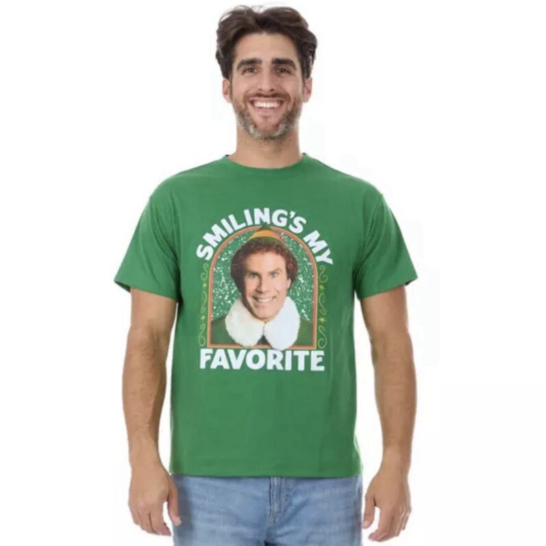 Elf the Movie Smiling's My Favorite T-Shirt Christmas Holiday Unisex Size L NEW