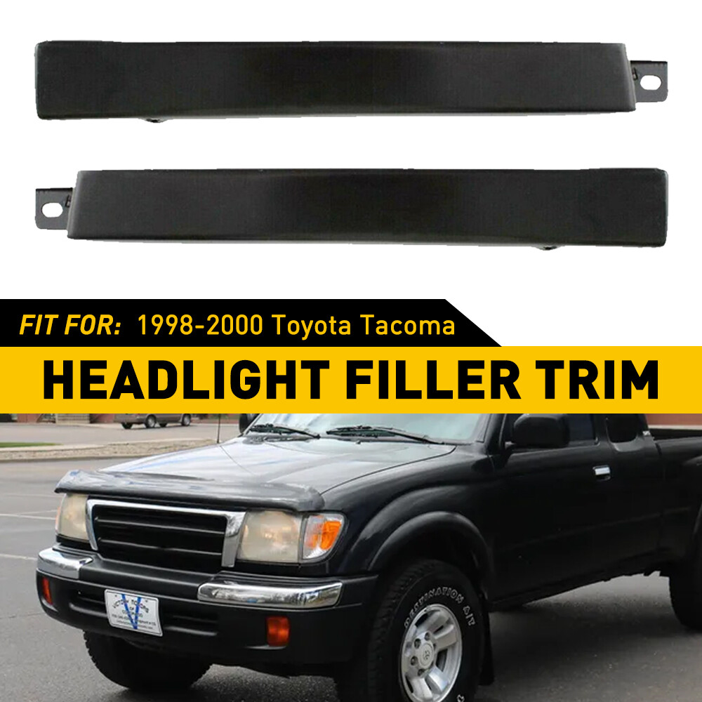 1998-2000 Toyota Tacoma Black Left & Right Headlight Filler Trim