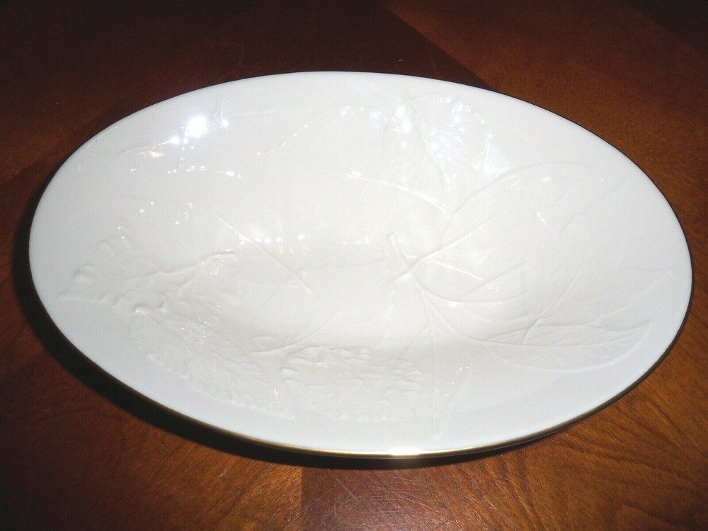 Lenox Natures Impressions Gold Fine Porcelain Oval China Bowl