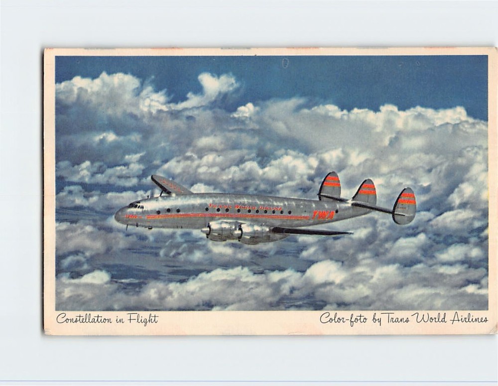 Postcard Constellation in Flight Trans World Airlines