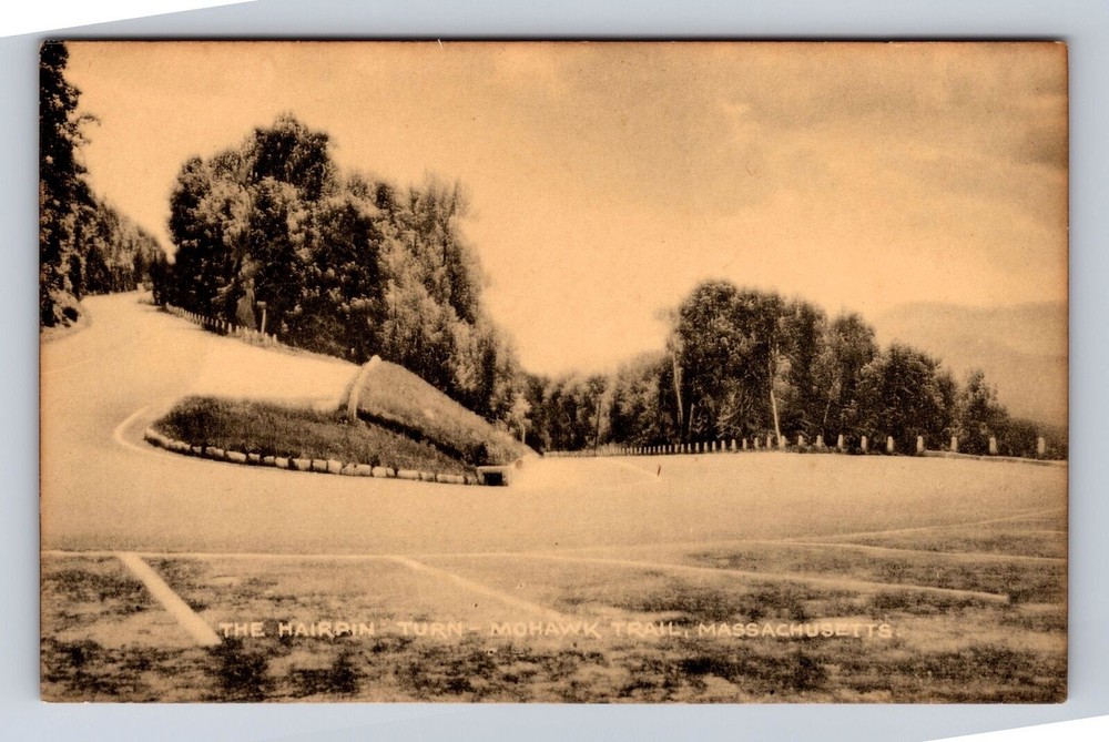 Mohawk Trail MA-Massachusetts, The Hairpin Turn, Antique, Vintage Postcard