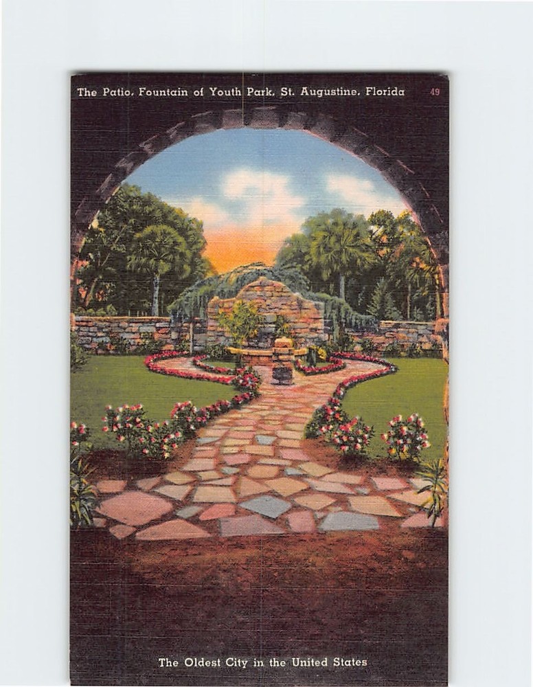 Postcard The Patio Fountain of Youth Park St. Augustine Florida USA