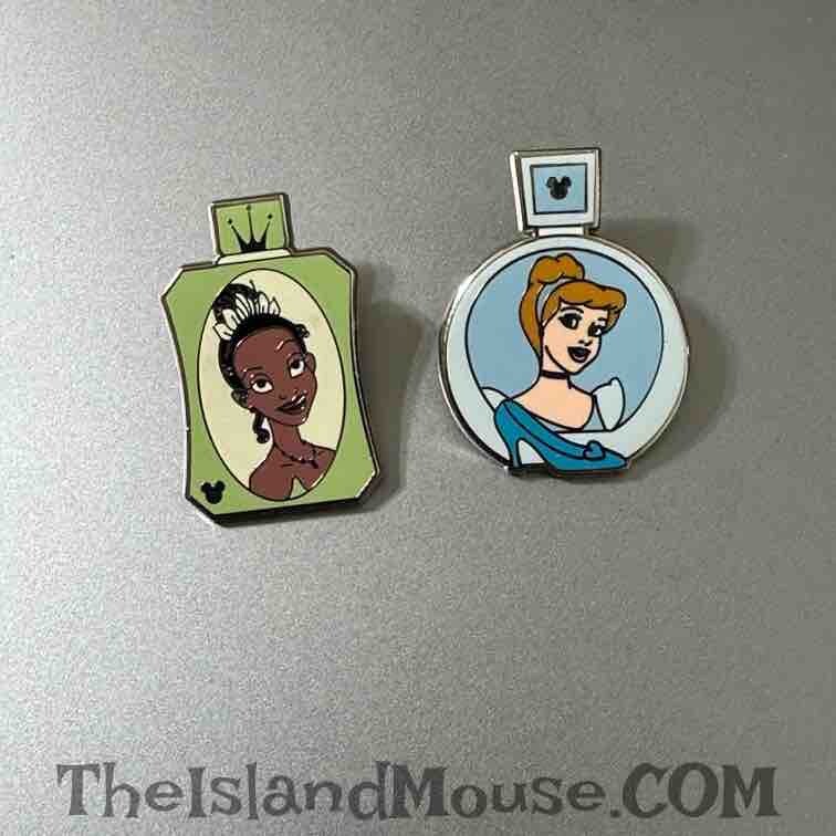 Authentic Disney WDW HM Perfume Bottle Tiana & Cinderella Two Pin Set (U3:88599)