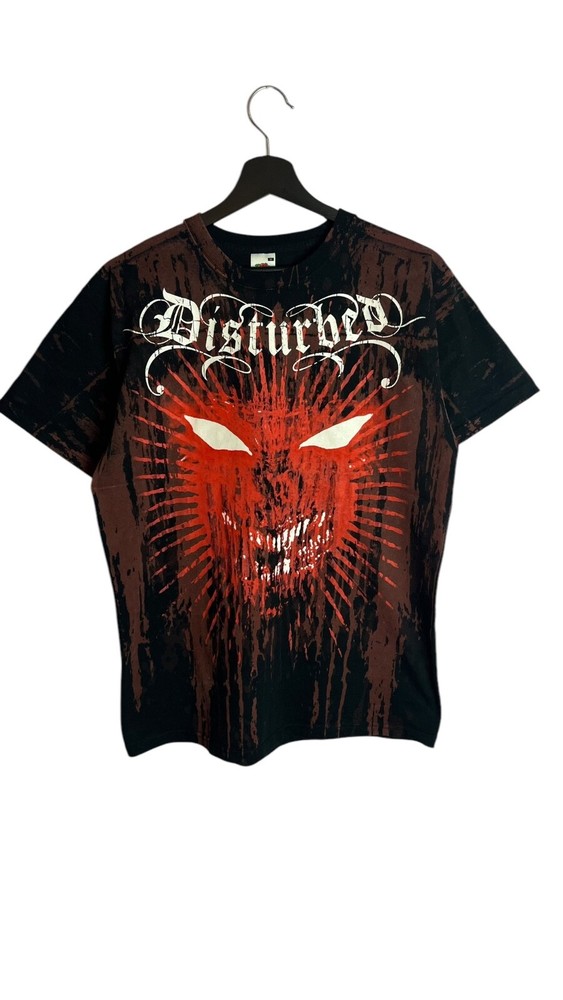 Vintage Disturhed Metal Band Tee Black/Red Size M