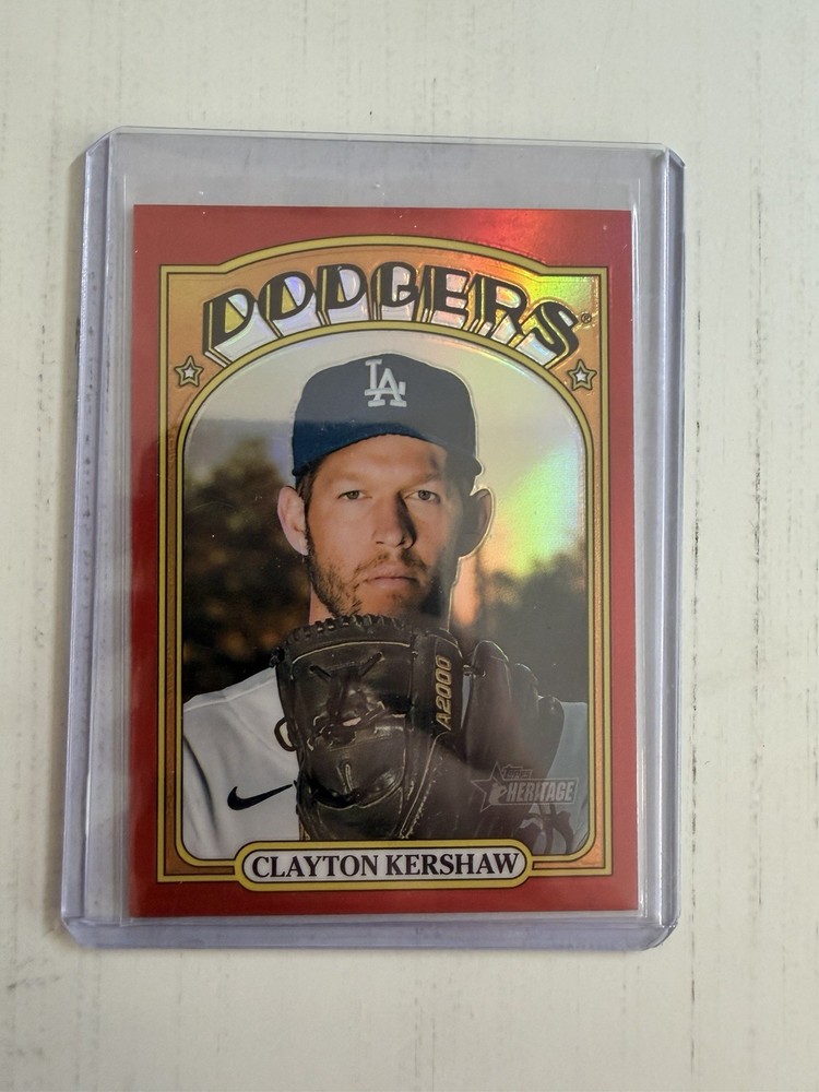 Topps 2021 Clayton Kershaw #37 Chrome Red Refractor /372 Dodgers MLB Card