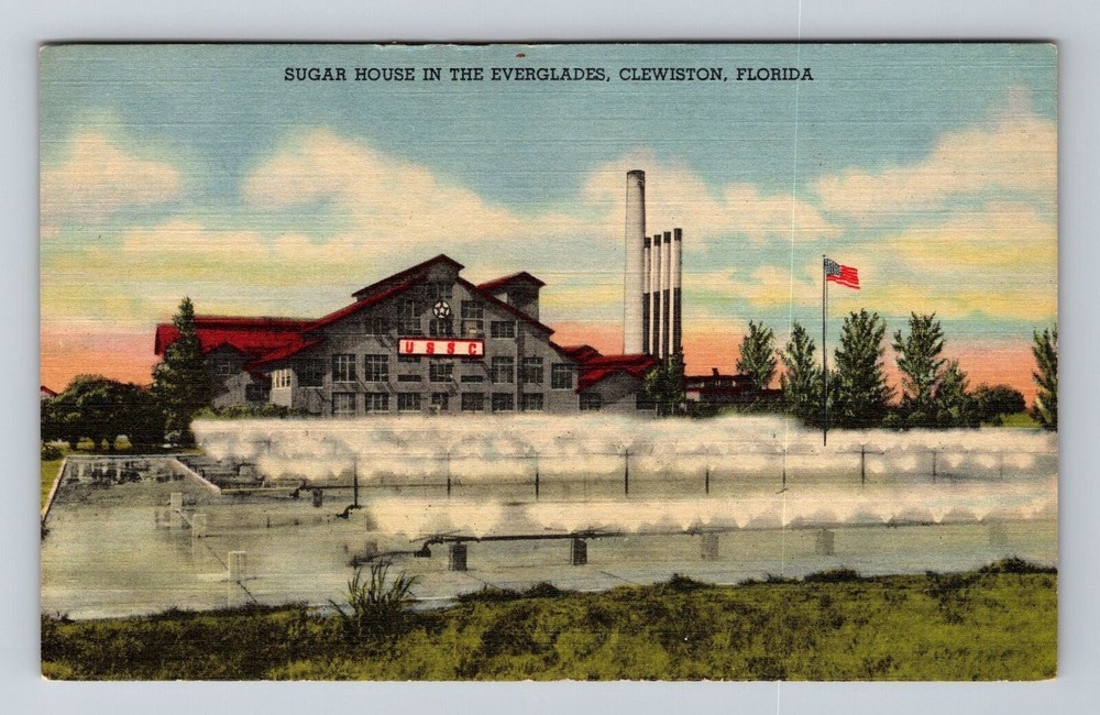 Clewiston FL-Florida, Sugar House in the Everglades, Vintage Postcard