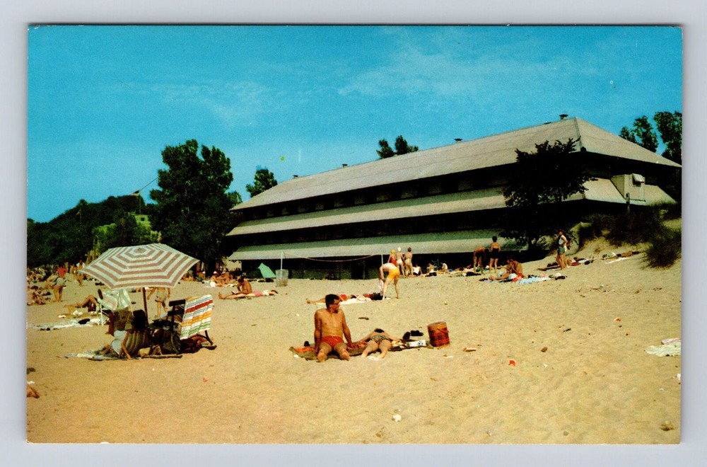 Chesterton IN-Indiana, Dunes Arcade Hotel, State Park Beach, Vintage Postcard