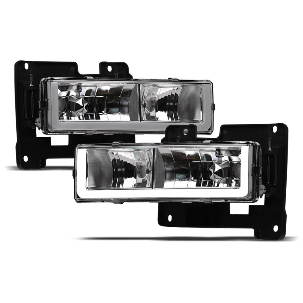 Topline For 1992-1999 C/K Suburban/Tahoe/Yukon LED Strip Bar Headlights - Chrome
