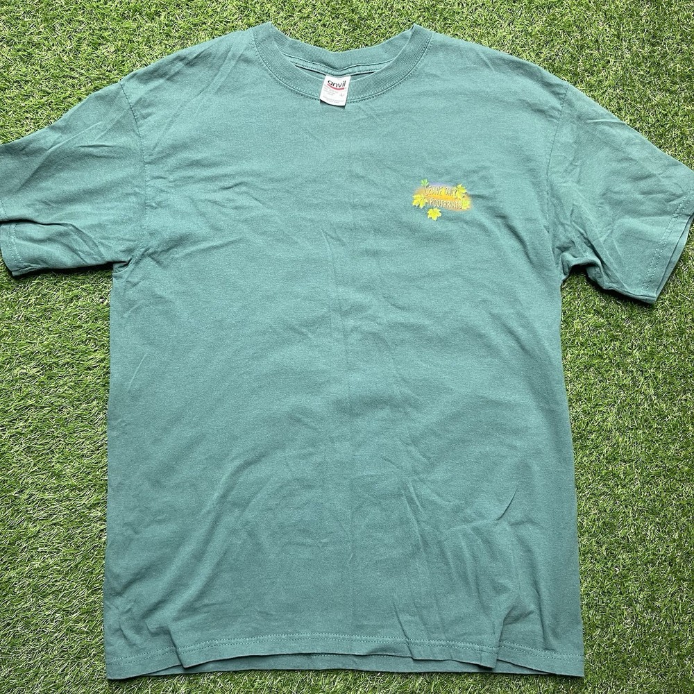 Vtg Human-i-Tee Nature Leave Only Footprints Men's T-Shirt Anvil Size L