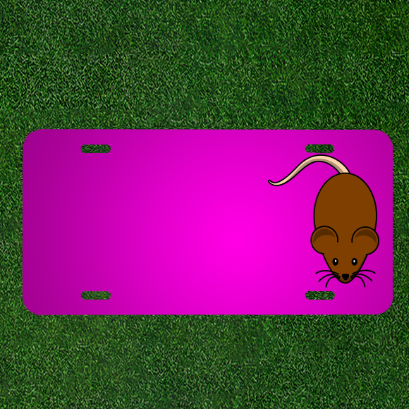 Create a Custom Personalized Car License Plate Add Names for Rat Rodent Mouse Lovers Unique Design