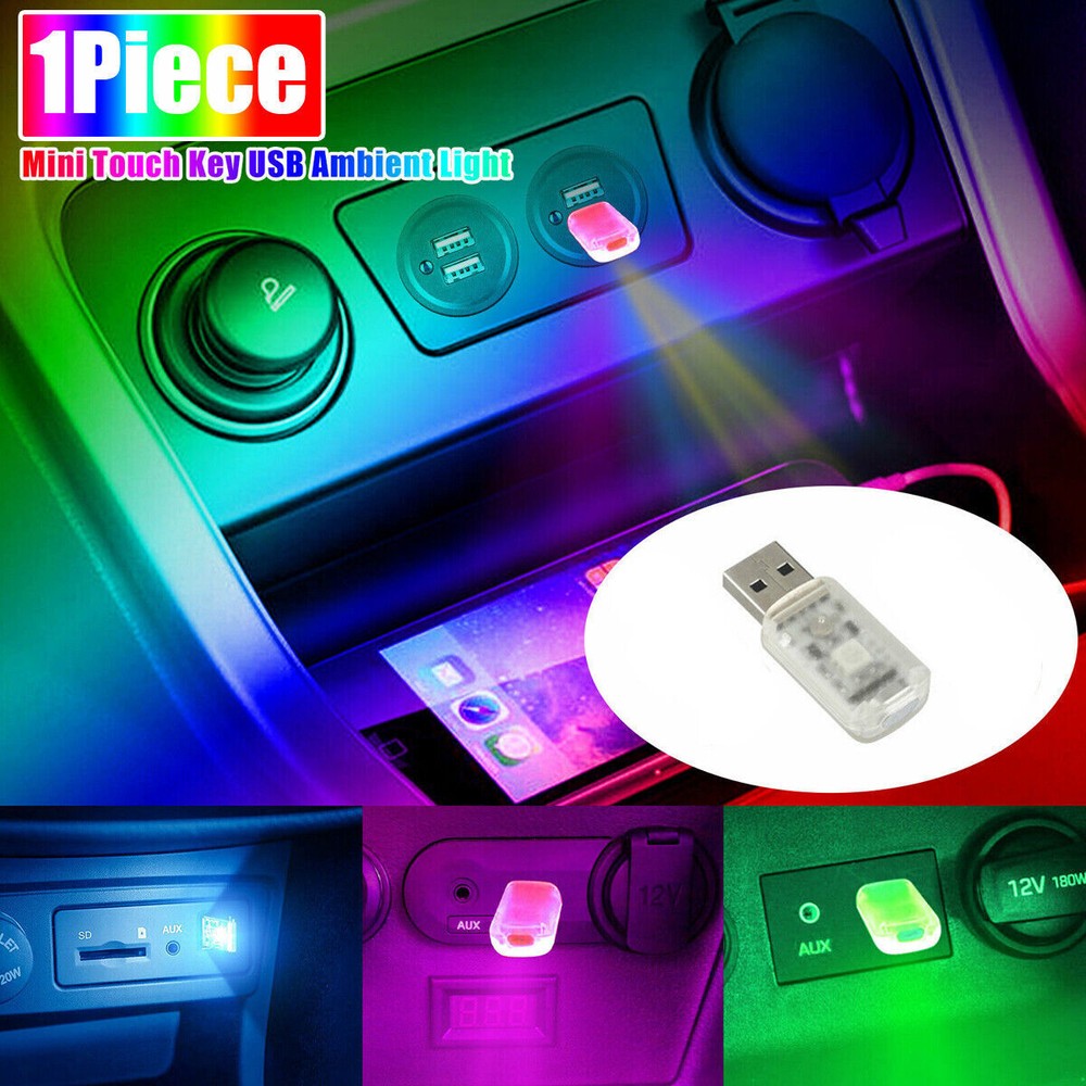 1pc Mini USB LED Light Neon Atmosphere Ambient Lamp Bulb Car Interior Accessory