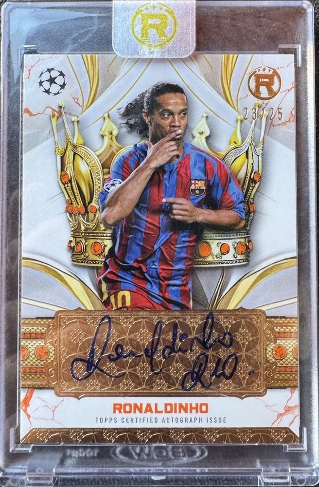 2024-25 Topps Reverence Crowned Legend Autographs Ronaldinho #CLA-RN Orange /25
