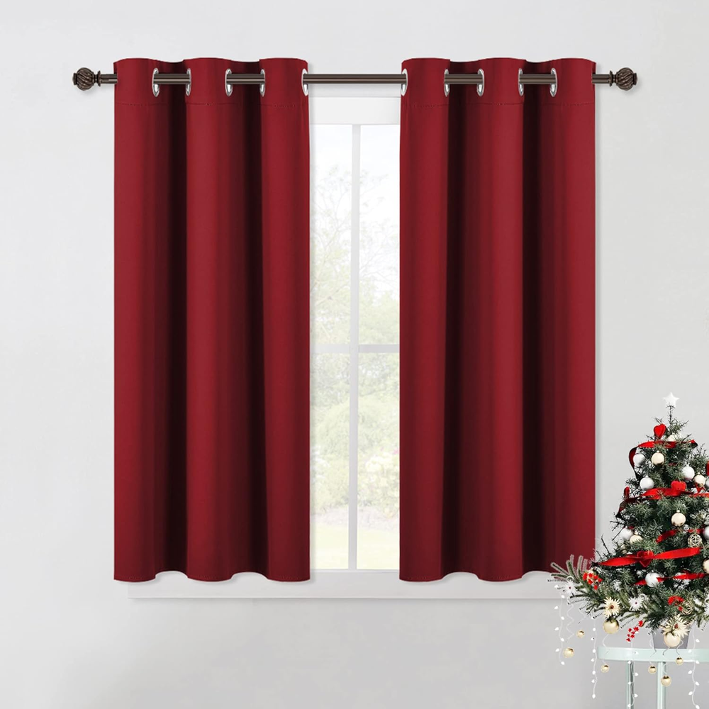 Christmas Blackout Thermal Insulated Curtains with Grommets 2-Pack