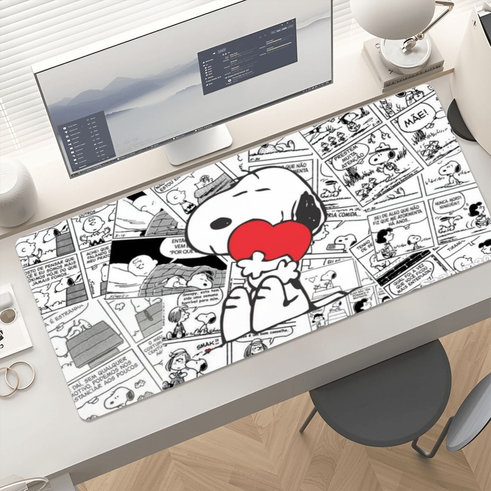 XXL Snoopy Gaming Mouse Pad 900x400 Extended Desk Mat Non Slip
