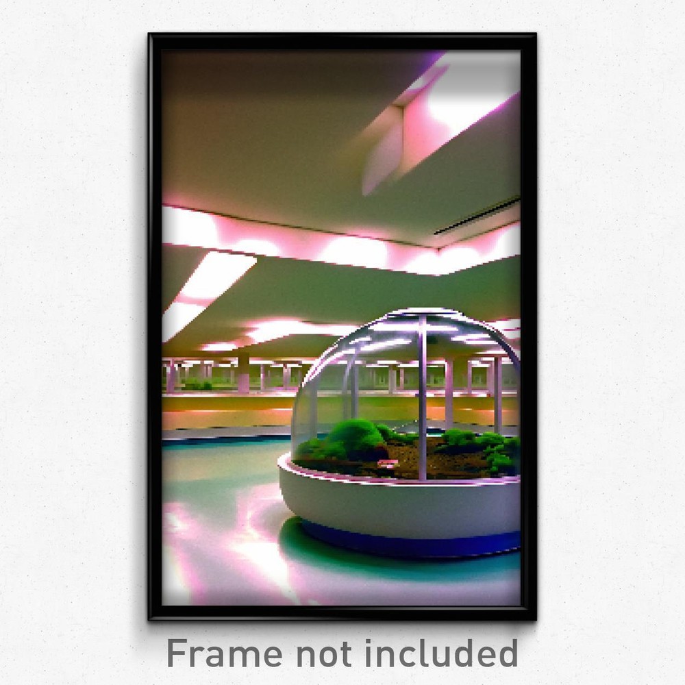 8-Bit Psychedelic Terrarium Pixel Art Poster - Video Game Print