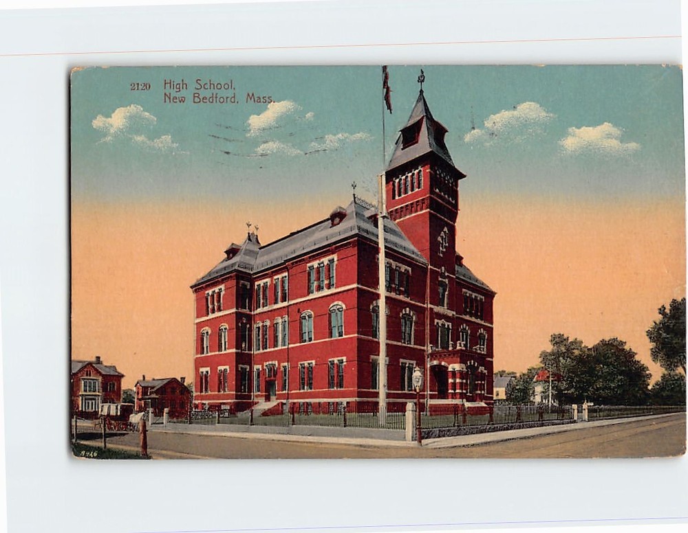 Postcard High School Massachusetts USA