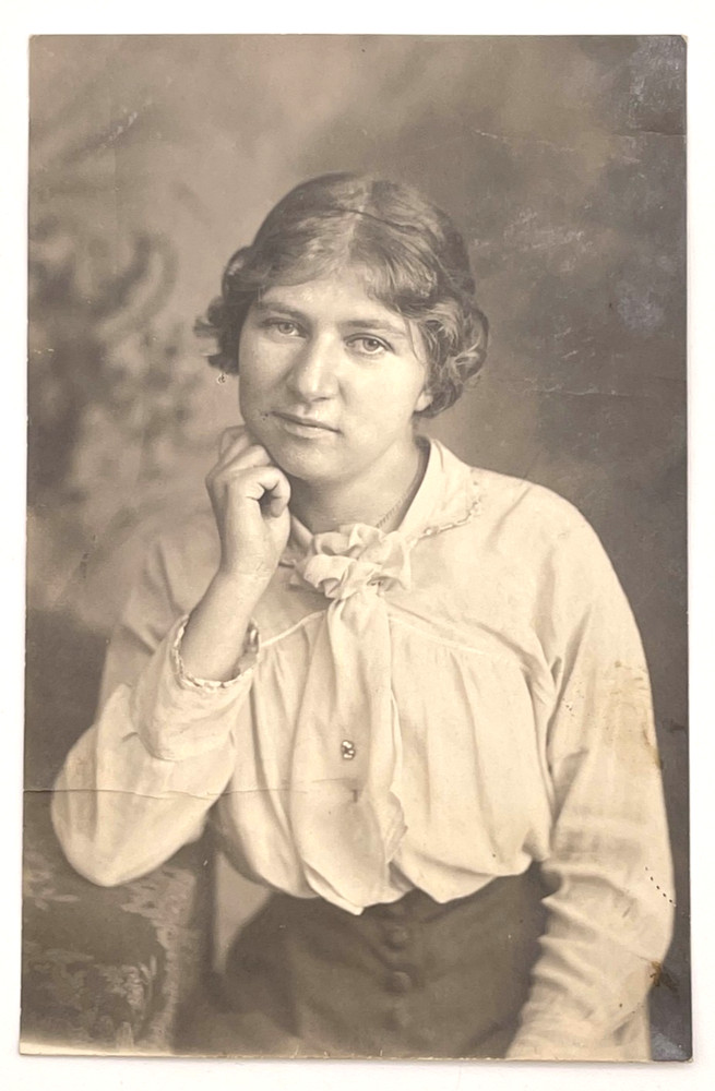 RPPC Young Woman Portrait Real Photo Postcard Eastport Maine Griffin Studio