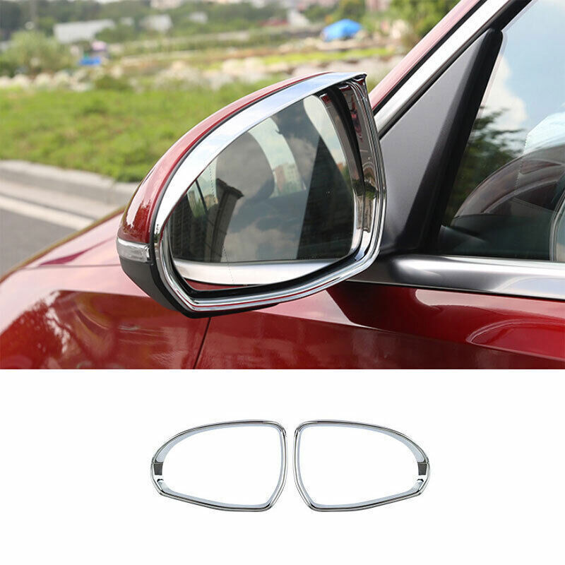 ABS Chrome Rearview Mirror Rain Guards for 2022-2023 Mercedes C-Class 2-Piece Set-image