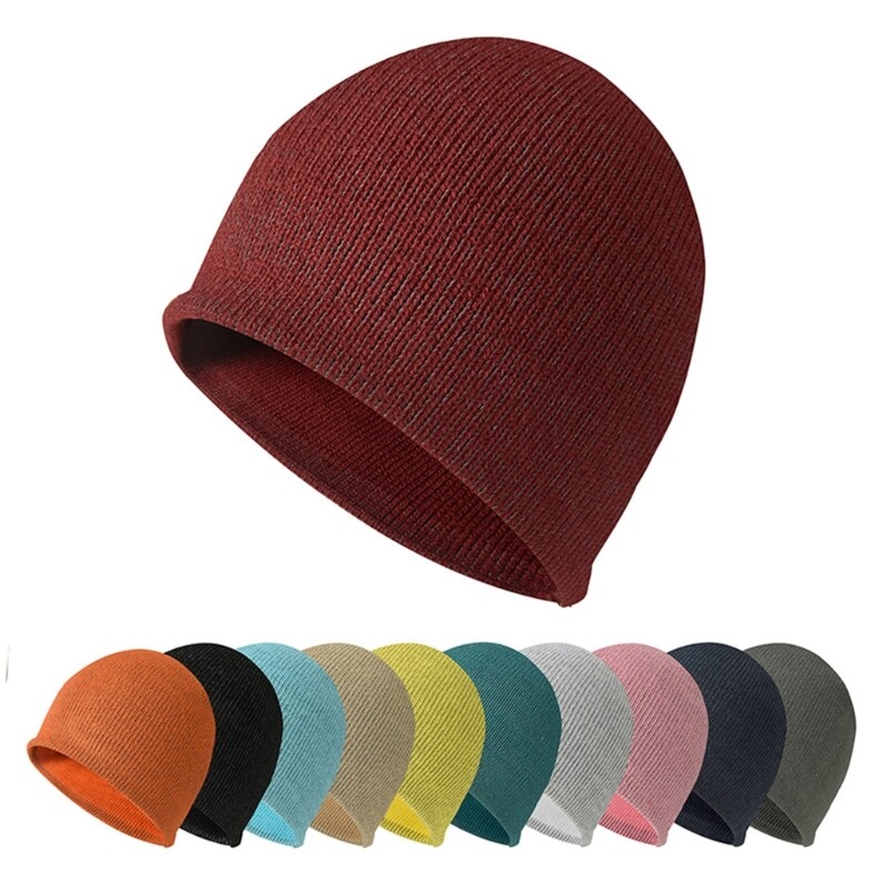 Winter Reflective Knitted Hat for Men Women Camping Warm Winter Knitted Hat