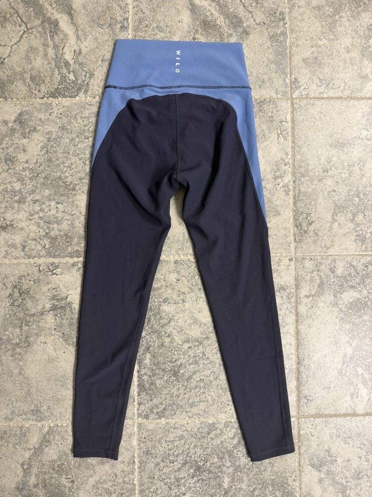 Wilo The Label Blue Colorblock Ribbed Leggings Women’s Size Small