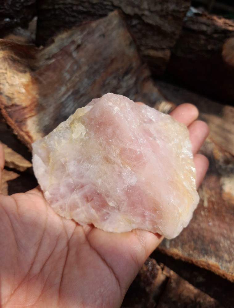 Golden Rose Azeztulite, Natural Quartz Rough, Reiki Healing Crystal, 320 gr