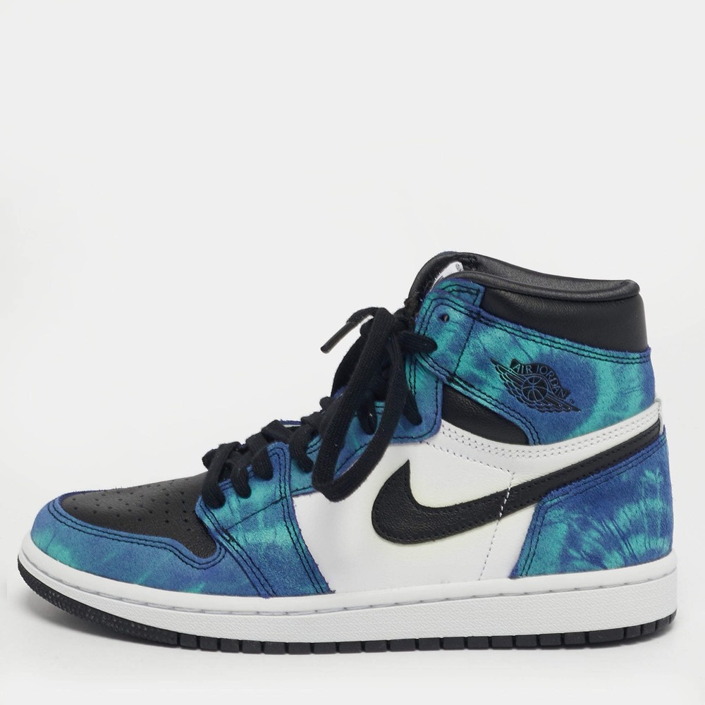 Air Jordans Jordan 1 Retro Tie Dye Size 37.5 Multicolor Leather and Suede High