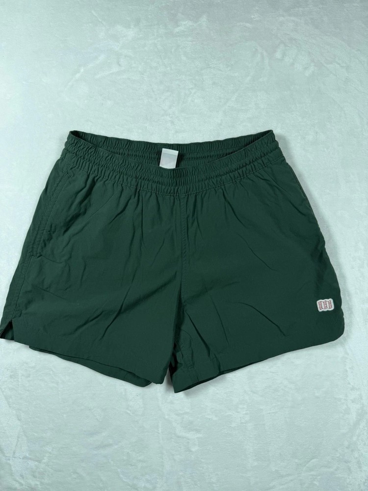 Topo Designs Shorts Womens Small Green 3.5 In Running Athletic Nylon Pockets