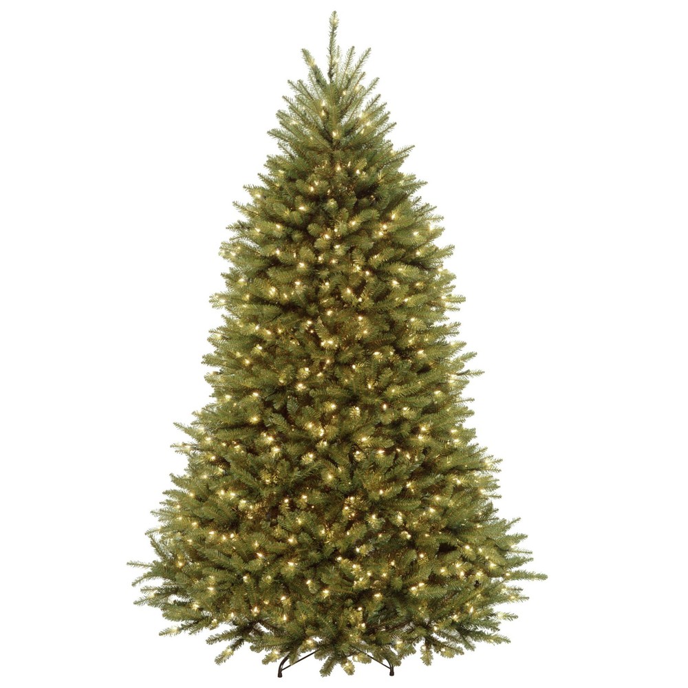 Pre-Lit Artificial Full Christmas Tree, Green, Dunhill Fir, Dual Color LED Li...