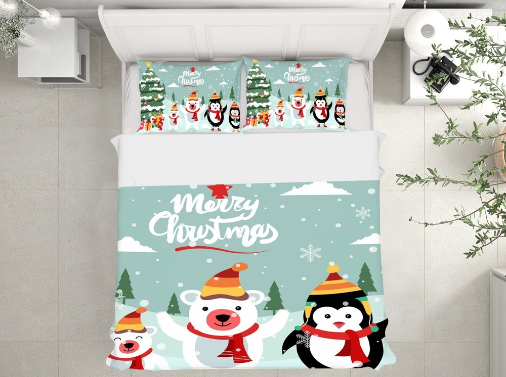 3D Christmas Xmas A1211 Bed Pillowcases Quilt Duvet Cover Set Queen King Amy