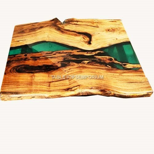 Live Edge Acacia Wood Epoxy Table - Handmade Dining or Coffee Table