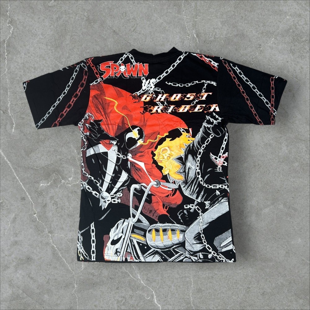 Spawn VS Ghost Rider Marvel Comics AOP Sz XL All Over Print Short Sleeve T-Shirt