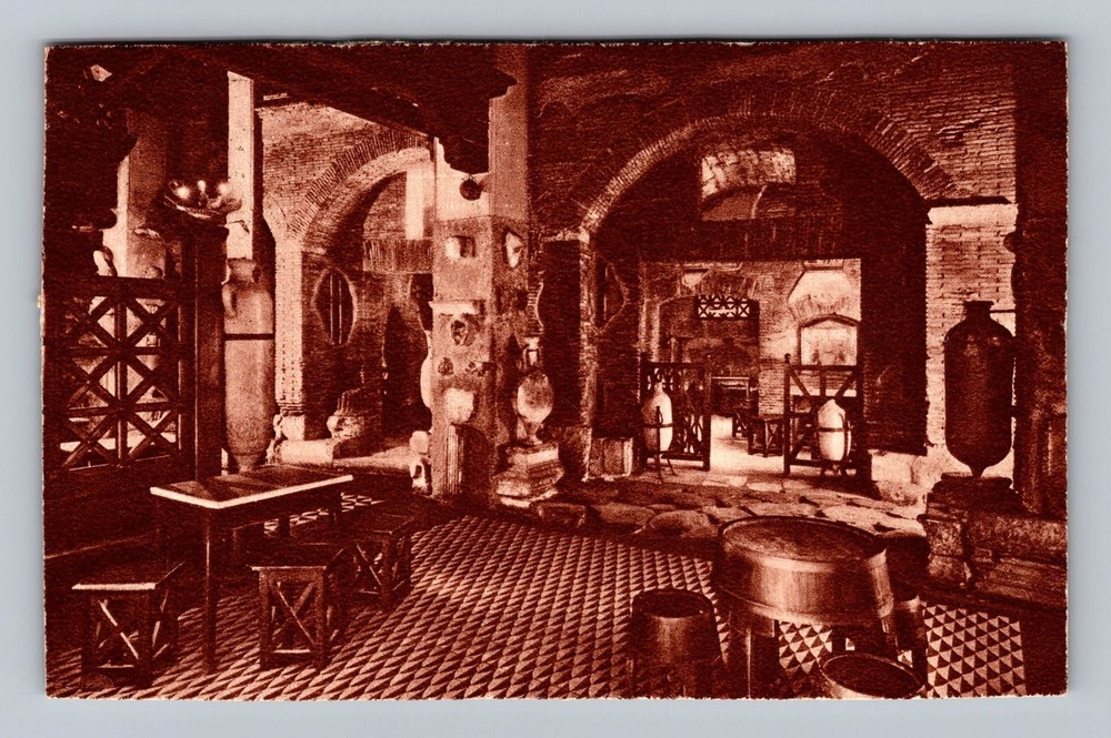 Italy- Rome Interior Of An Ancient Building Grotto Old Vintage c1920 Postcard