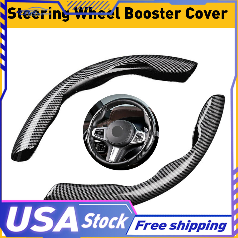 Universal NonSlip 37-38cm Carbon Diameter Fiber Steering Car Wheel Booster Cover