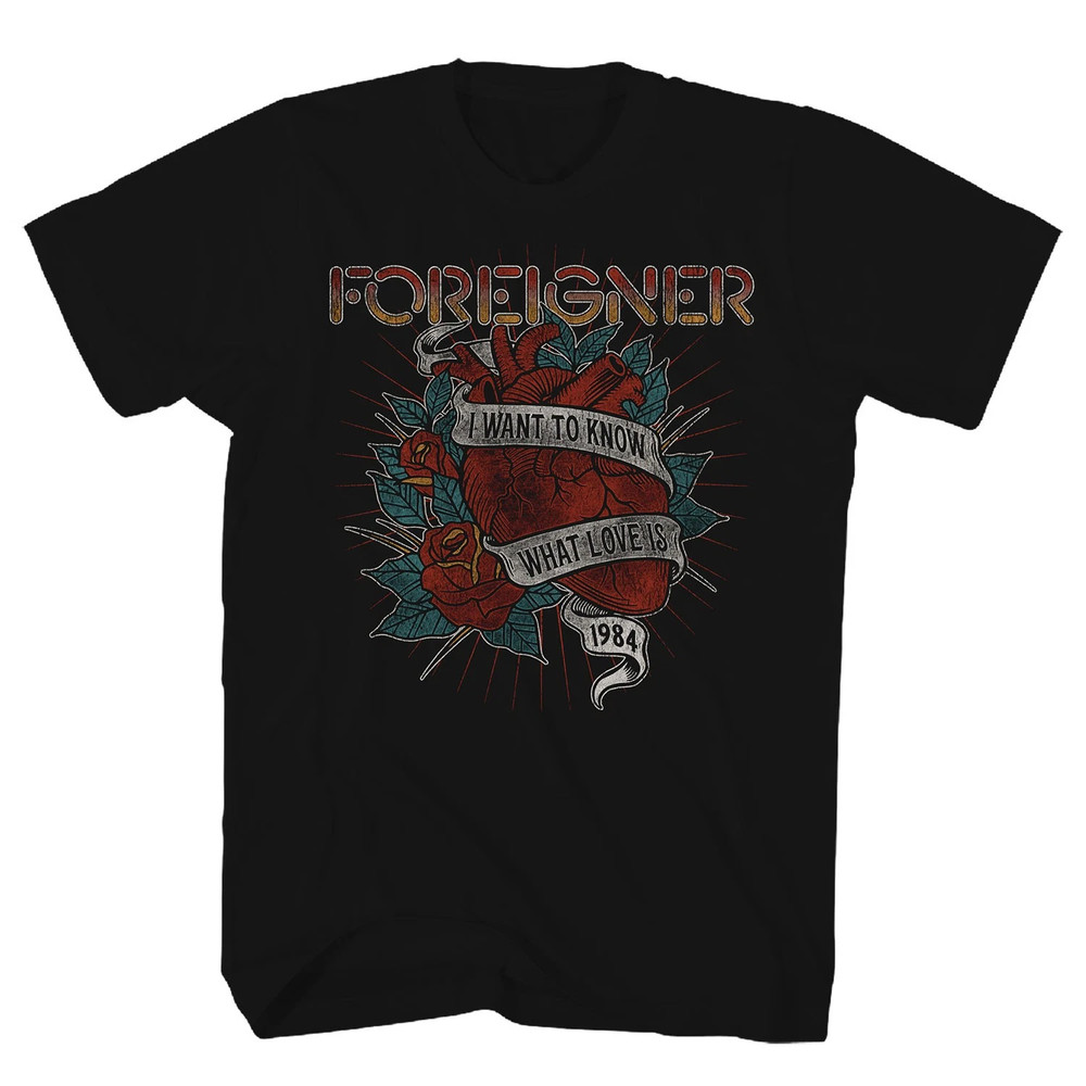 New I Want To Know What Love Is Foreigner TShirt Black All Size Unisex