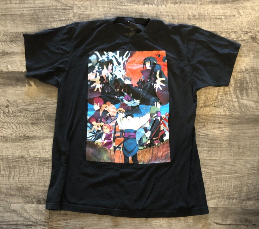 Naruto men's 20th Anniversary Front And Back Adult Short Sleeve T-Shirt sz L