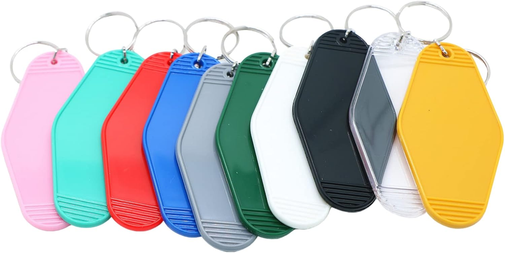 Newwe Key Label 10Pcs Motel Hotel Sublimation Blank Keychains Rhombus Vintage Or