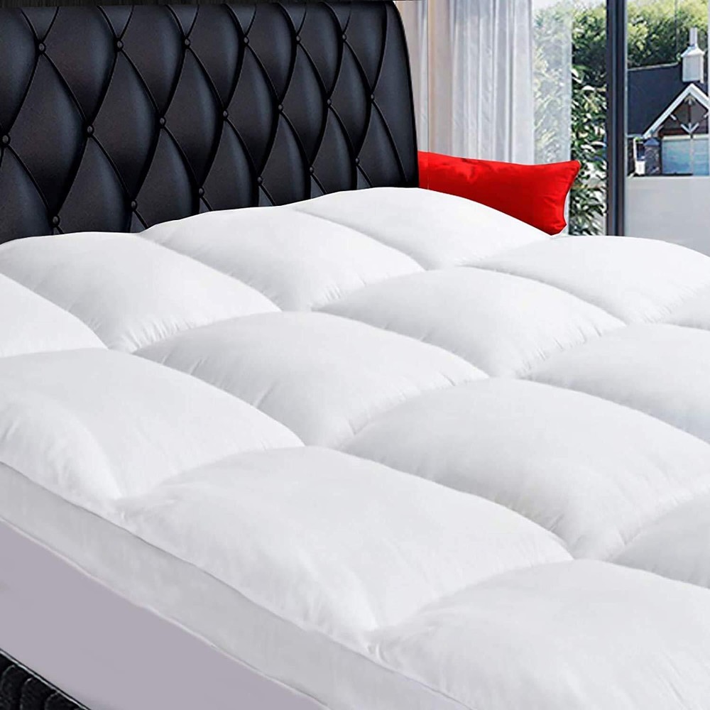 Queen Mattress Topper, Extra Thick Pillowtop, Cooling and Plush Mattress Pad ...