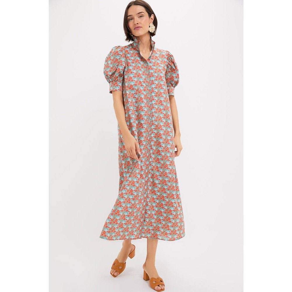 HYACINTH HOUSE Orange & Blue Floral Louisa Maxi Dress Size XXL NWT