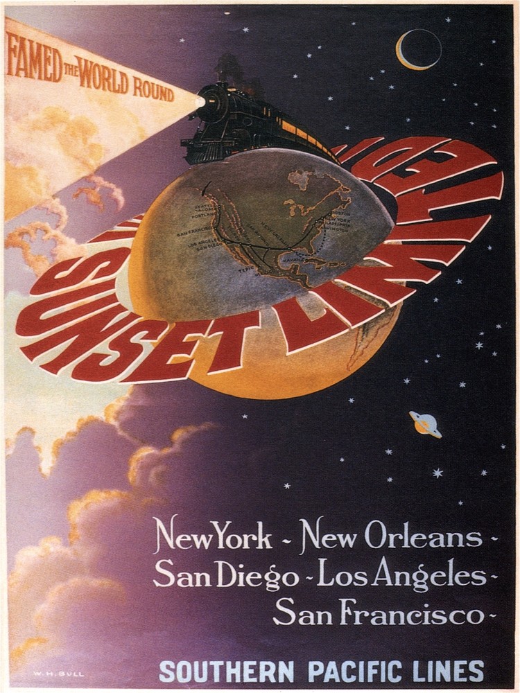 3587.Southern pacific lines new york san francisco POSTER.Home School art design
