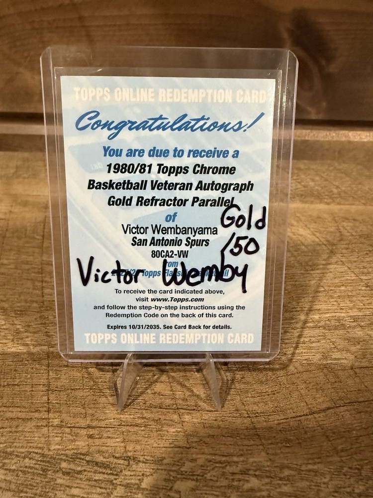 2025-26 1980/81 Topps Chrome Victor Wembanyama Auto Gold Refractor /50 🔥